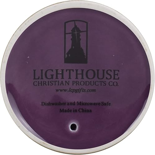 Miniatura 5 de Lighthouse Christian Products Grateful - Taza de viaje de cerámica de cerámica con textura sumergida de 12 onzas, color morado oscuro