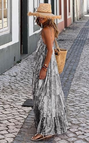 Image of PRETTYGARDEN Women Summer Dresses 2026 Spaghetti Strap Scoop Neck Floral Maxi Dress Flowy Boho Long Sundress with Pockets