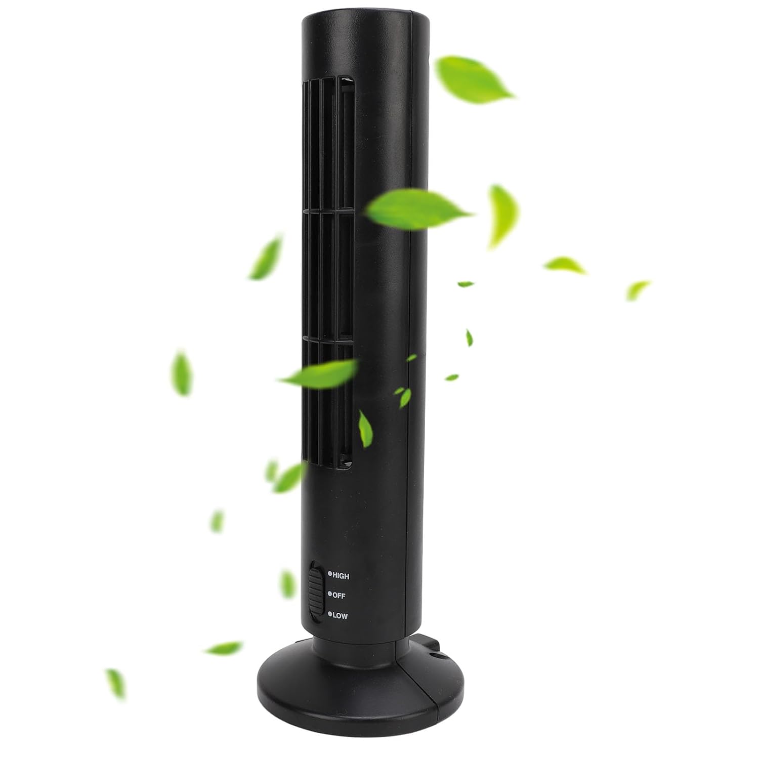 HURRISE Tower Fan for Bedroom with 2 Speeds Bladeless Fan for Home Bedroom Office Room Combining fan and