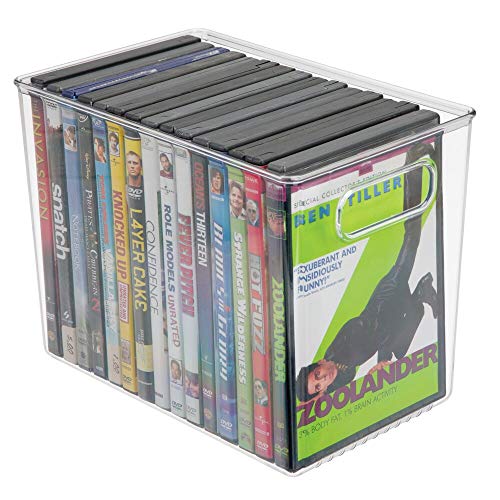 mDesign Organizer per camera – Porta oggetti in plastica ideale per armadi e cassetti – Contenitore con maniglie per buste, penne e altri articoli di cancelleria – trasparente - Image 6