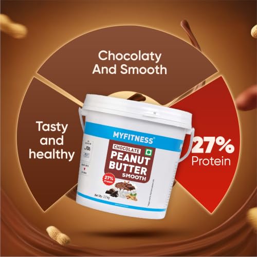 Image of MYFITNESS Peanut Butter Chocolate Flavour, Smooth 2.2kg | 27g Protein | Tasty & Healthy Nut Butter Spread | Vegan | Cholesterol Free & Gluten Free | Zero Trans Fat | Creamy Peanut Butter