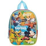 Mickey Mouse Toddler Boys Backpack Book Bag Preschool Mini 10' + Name Tag