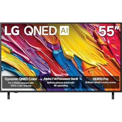 LG 55-Inch Class QNED AI 4K QNED82A Series Smart TV w/AI Sound, HDR10, 4K Super Upscaling, Filmmaker Mode, Wow Orchestra, Alexa Built-in (55QNED82AUA, 2025)