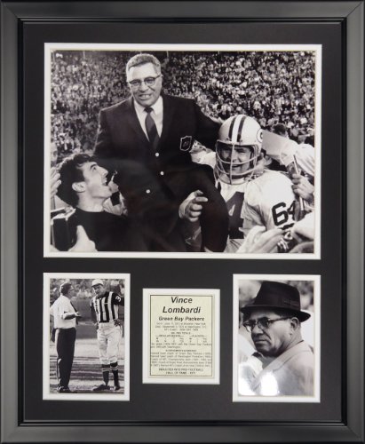 Legends Never Die Vince Lombardi BW Framed Photo Collage, 16" x 20"