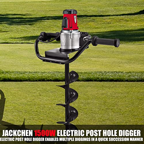 JACKCHEN 6-Inch & 4-inch Electric Post-Hole Digger with Storage Bag, Earth Auger Drill, Auger Bit Earth Auger with Carry Bag, Ideal for Post Hole Digging, Drilling, Tree Planting by JACKCHEN - Used condition - Image 3