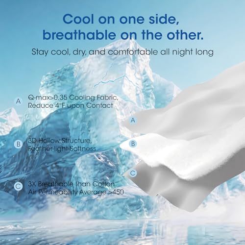Image of Seward Park Cooling Comforter Full /Queen Size, All Season Reversible Cooling Blanket for Night Sweats, Cold Touch Fabric for Hot Sleepers, Breathable Lightweight for Summer, Black /Grey, 86x92 Inches
