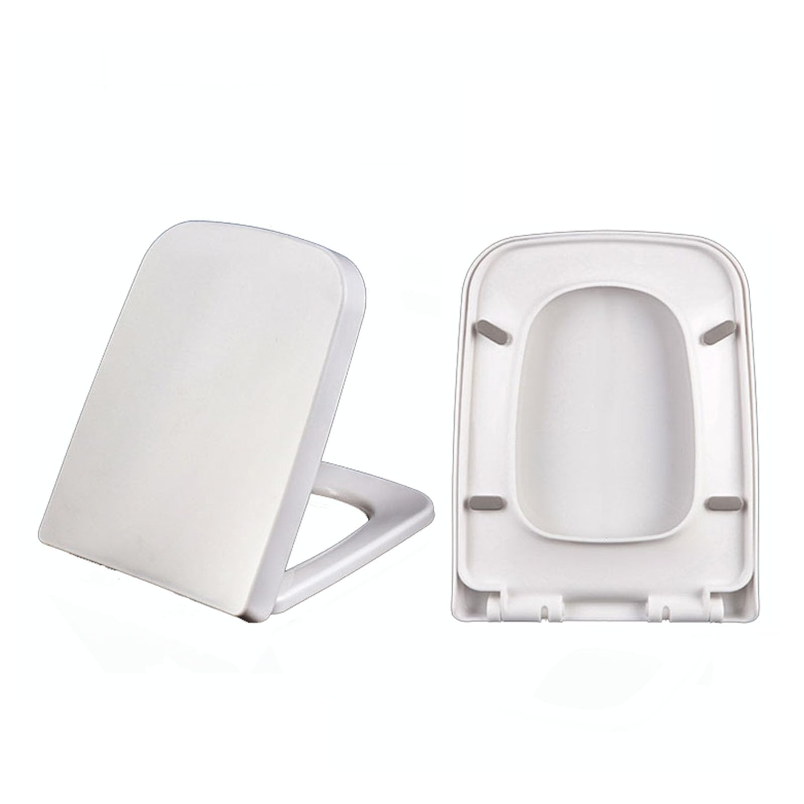 Soft Close Close Toilet seat, Quick Release Hinges prdida Durable Material Easy Clean, Adjustable, Lightweight, Portable, User-Friendly, Compact, White, Square