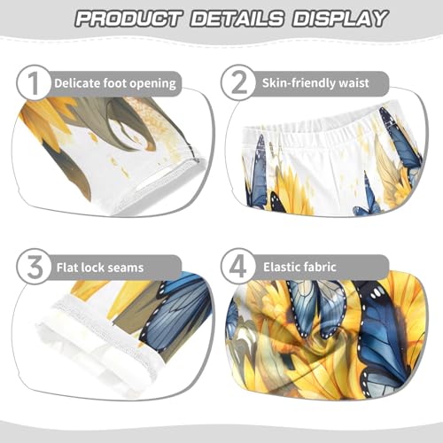 Toddler Girls Leggings Printed Yoga Pants Leggings Sunflower Blue Butterfly for Kids3