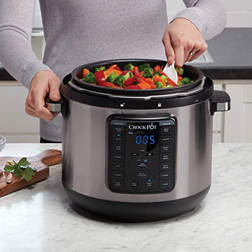 Crock-Pot 8-Quart Multi-Use Xl Express Crock Programmable Slow Cooker And Pressure Cooker With Manual Pressure, Boil & Simmer, Black Stainless #TOP5