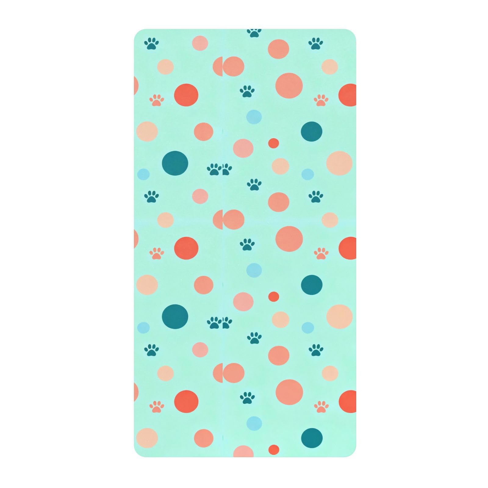 Drap housse en coton pour lit enfant à motif pois et pattes de chat