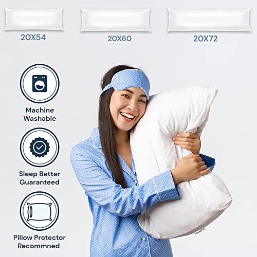 White Goose Down And Feather Body Pillow – Pillows Size 20 Inches X 60 Inches #TOP3