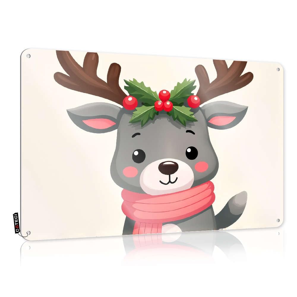 Funny Funny Wall Art, Neon Return A Cute Reindeer Wearing A Festive Scarf. | Farmhouse Backyard Decor(20X30CM)
