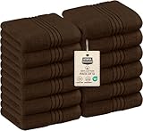 Utopia Towels Premium 700 GSM Washcloths 12-Pack (DARK BROWN)