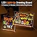 LED Drawing Board 8 Colors Rechargeable Doodle Glow LED Note Board, Acrylic Glow Drawing Board with Adapter, Sketching Gift Toys Birthday Christmas Gift