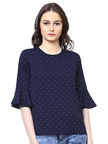 Image of Harpa Black Printed Blouse(GR5277A-BLACK)