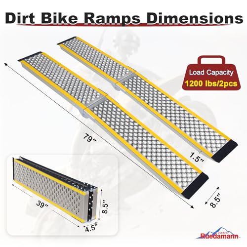 Rampa plegable para moto de aluminio 79 pulgadas 1200 lbs miniatura 2