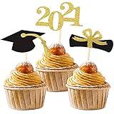 Class of 2021 Glitter Graduation Cupcake Topper, Food/Appetizer Picks for Graduation Party...