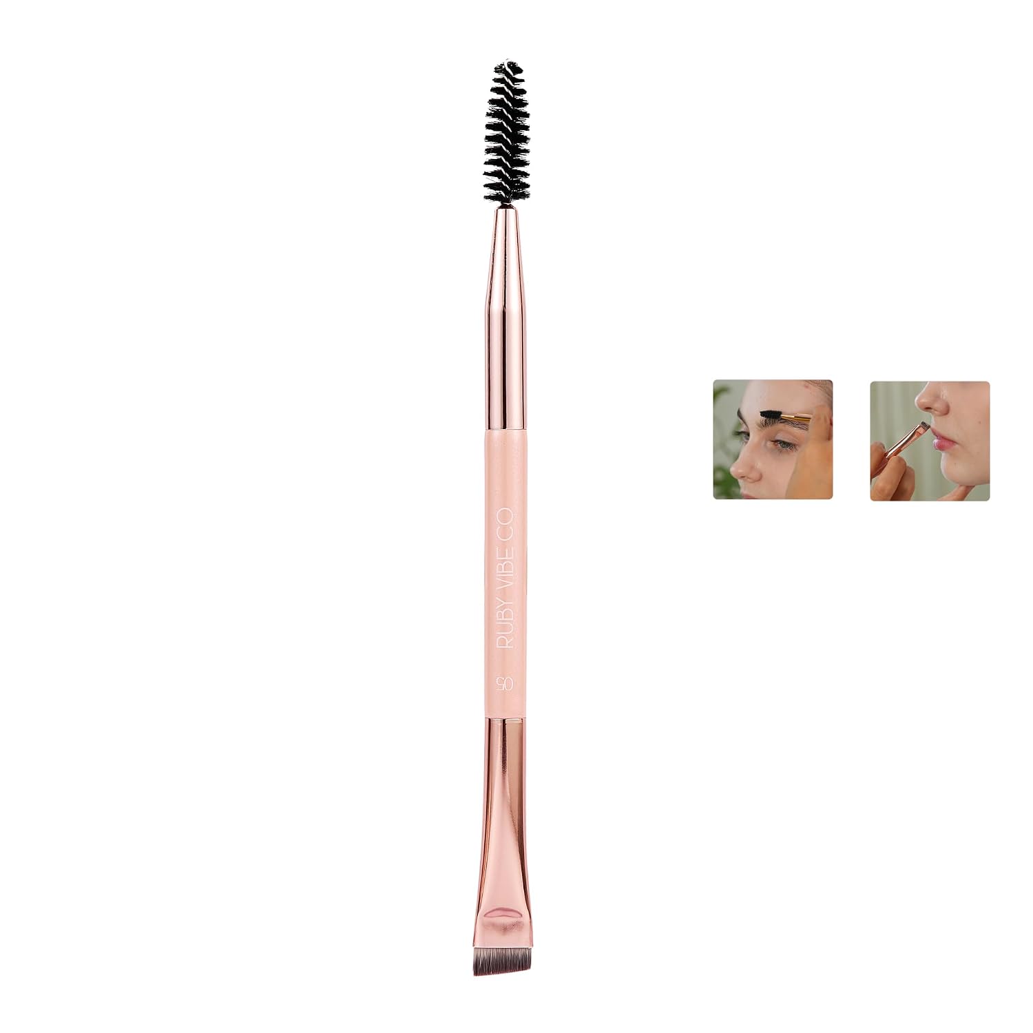 RUBY VIBE CO Liner & Brow Precision Eye Brush 013, For Shaping, Dual-Ended