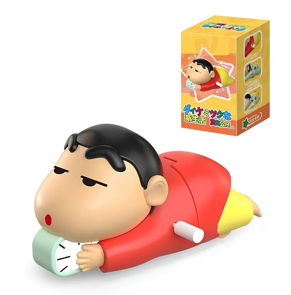 Shinchan Manual Clockwork Toy Anime 5CM Character Styling Crawling Flat Push Children's Toy Moving Birthday Gift Figure (Red)-image-32