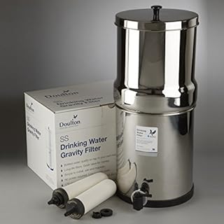British Berkefeld W9361151 Stainless Steel Gravity Water Purifier System with 2 x Ultra Sterasyl (Heavy Metal Removal) 7 Ceramic Water Filter Candles