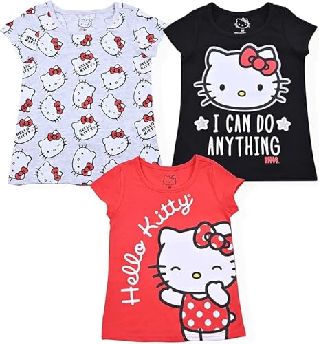 Amazon.com: Hello Kitty Girls 3 Pack Short Sleeve T-Shirt