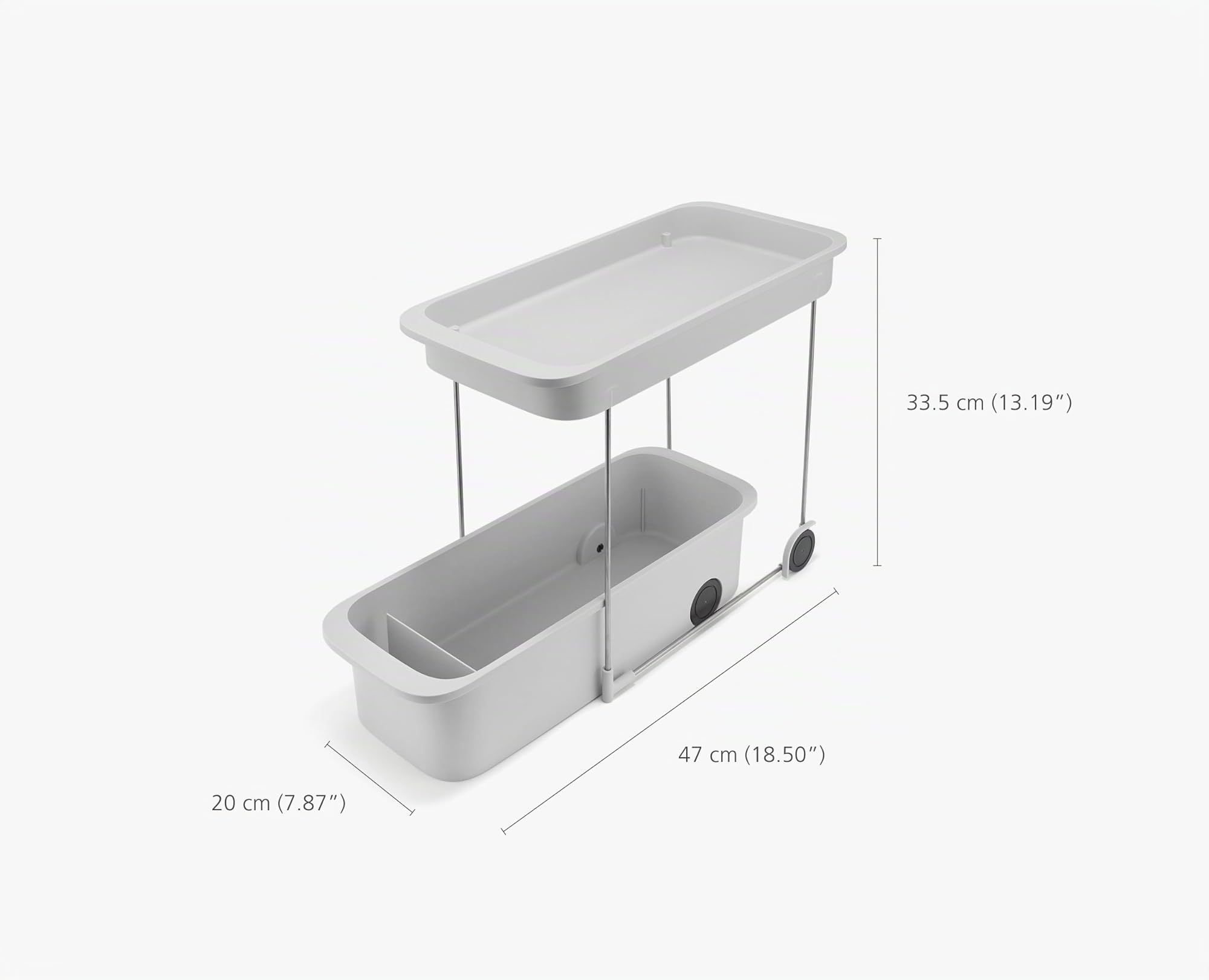 Joseph Joseph CupboardStore 2-stufiger Küchenwagen mit Rollen, Leicht Zugänglich, Unter Waschbecken Regal, recyceltem Plastik