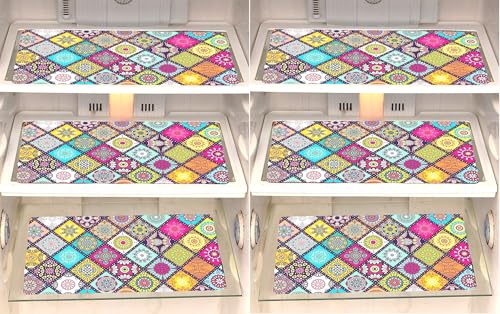 Image of Refrigerator Drawer Mat /Fridge Mat Set of 6 Piece (11.5 X 17.5 Inches) (Rangoli)