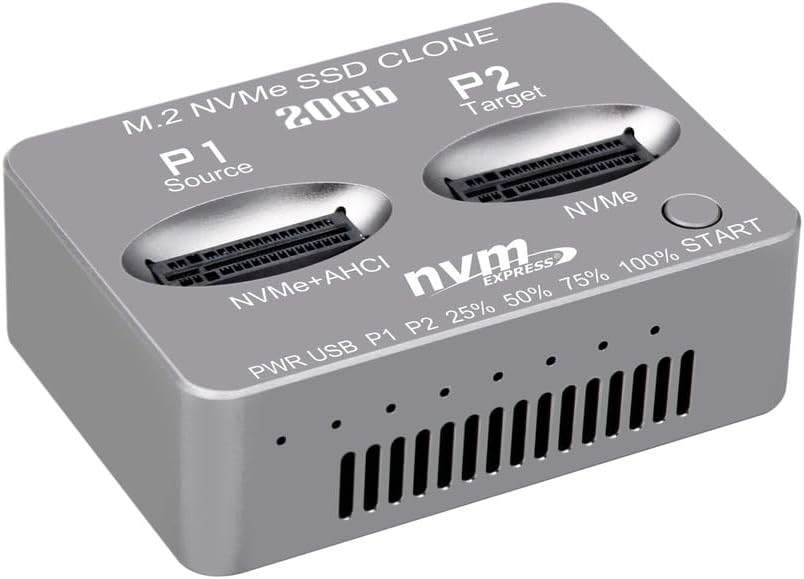 High Speed USB3.2 Gen2 Type C Dual Ports M.2 NVME SSD Clone Docking Station