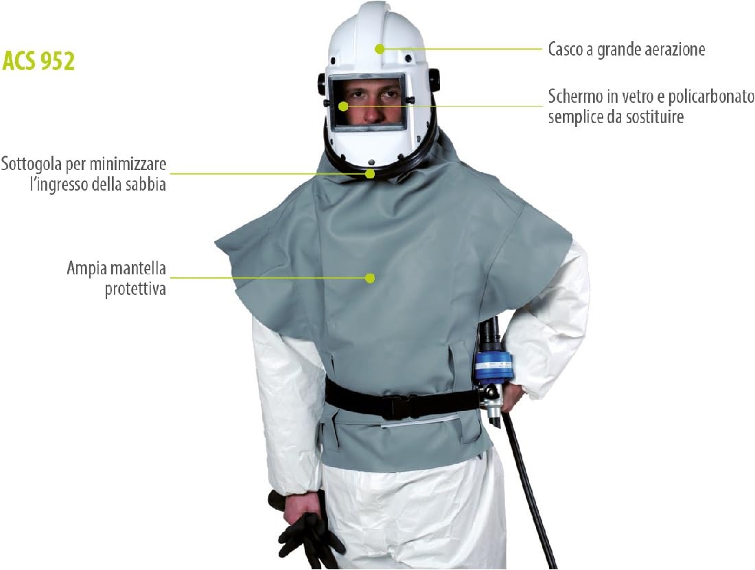 Casco Areato per Sabbiatrice Spasciani SET SCS 952 EC made in Italy