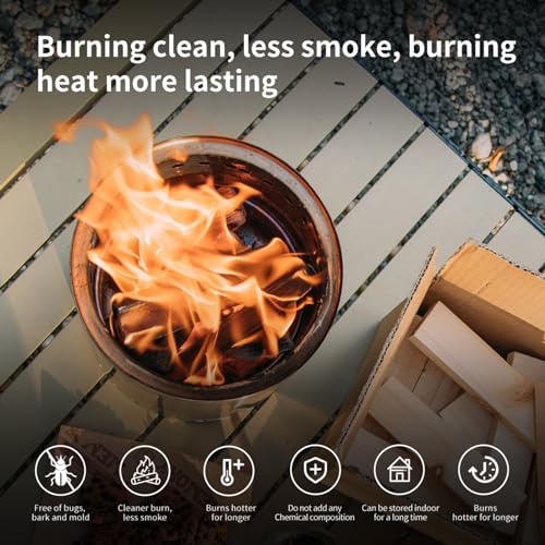 WFLUOLUO Mini Firewood 5'' Lengths Barkless Pine Kiln Dried Firewood Great Fire Pit Accessories Prefect for Solo Stove Mesa XL, Tabletop Fire Pit,Mesa Fire Sticks Wood,8Lbs - Thumbnail 3