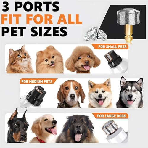 Image of LENONG Fast Cooling Dog Nail Grinder Head with 7-Grooves, Anti-Clogging Diamond Pet Nail Grinder Replacement Bit with Steel Brush for Casfuy and Most Brands (1pcs 80#)