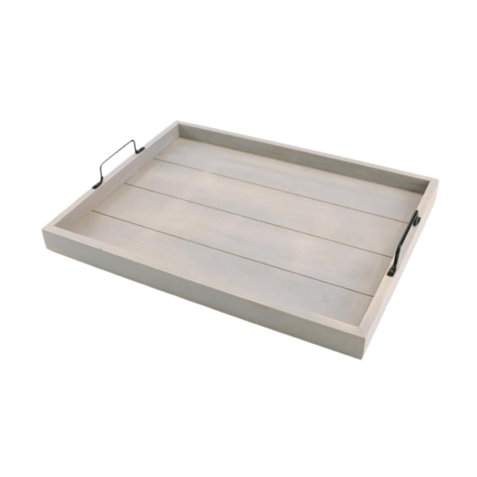 Bandeja de Madera para Servir con Asas. Bandeja Organizadora de Encimera de Madera. Bandeja para Postres. Plato para Servir de Estar, Gris