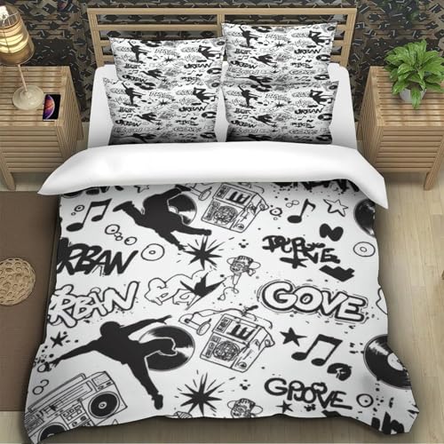 Housse de couette licorne 200x200 imprimé 3D pour lit double
