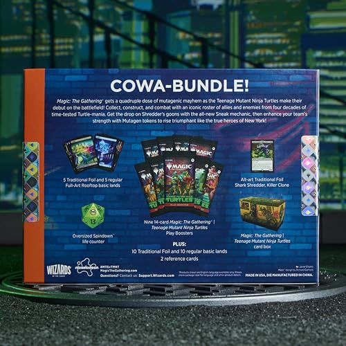 Image of Magic: The Gathering | Teenage Mutant Ninja Turtles - Bundle | 9 Play Boosters, 30 Lands, Foil Alt-Art Promo Card + Exclusive Accessories | Collectible Trading Card Game