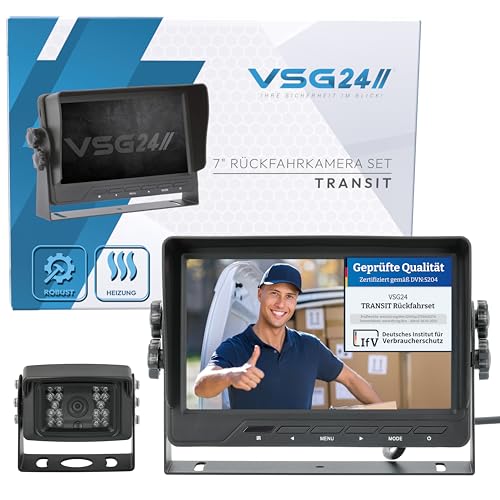 VSG24 Rückfahrkamera 7' Transporter-Set Transit inkl. Kamera, Monitor, Kabel - Wasserdicht...