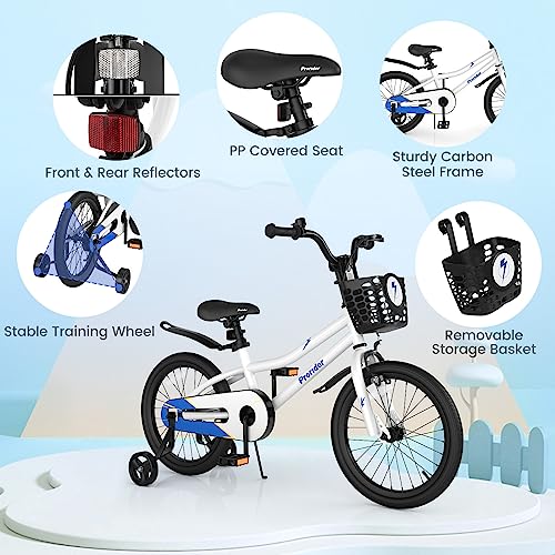 Image of BABY JOY Kids Bike, 12 14 16 18 Inch Boys Girls Bike for 3-8 Years w /Training Wheels, 20 Inch Children Bicycle for 8+ Teens w /Kickstand, Handbrake, Coaster Brake & Removable Basket, Sporty Bicycle