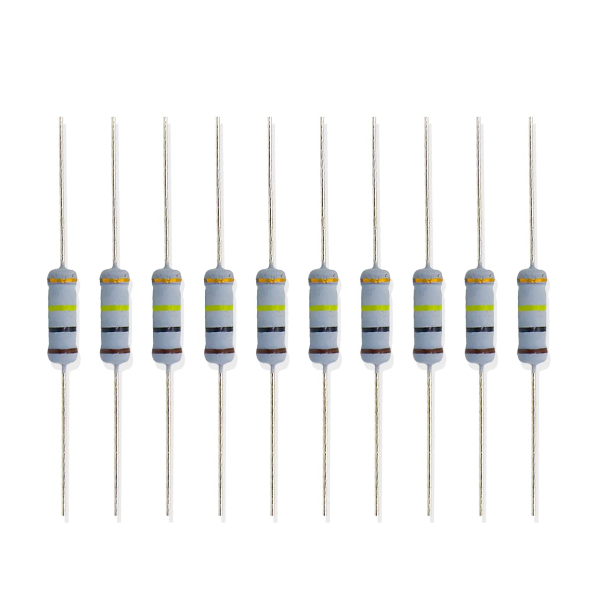 Electronic Spices 100 Pcs 100K Ohm (Ω) 1 Watt ±5% Tolerance 100K MR Ω ohm MF Through Hole Resistors Axial Lead