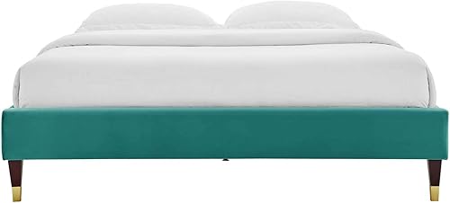 Miniatura 18 de Modway MOD-6271-WHI Harlow - Marco de cama con plataforma de terciopelo de alto rendimiento, color blanco Blanco,Carbón vegetal,Rosa (Dusty