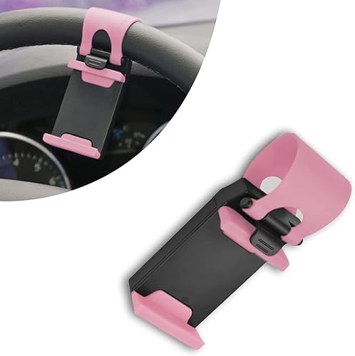 yonwait 1 paquete de soporte de teléfono para volante de automóvil soporte retráctil de hebilla de clip fijo soporte de navegación de teléfono