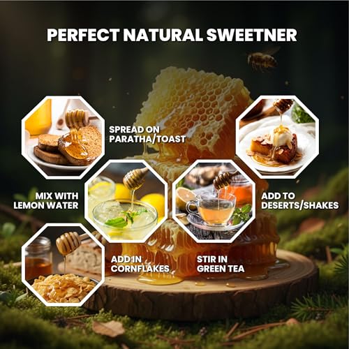 Image of VIVI Natural Honey 1kg (Pack of 6) | Non-GMO Project Verified | 100% Pure Honey | 0% Added Sugar | 0% Preservatives | Globally Certified Honey