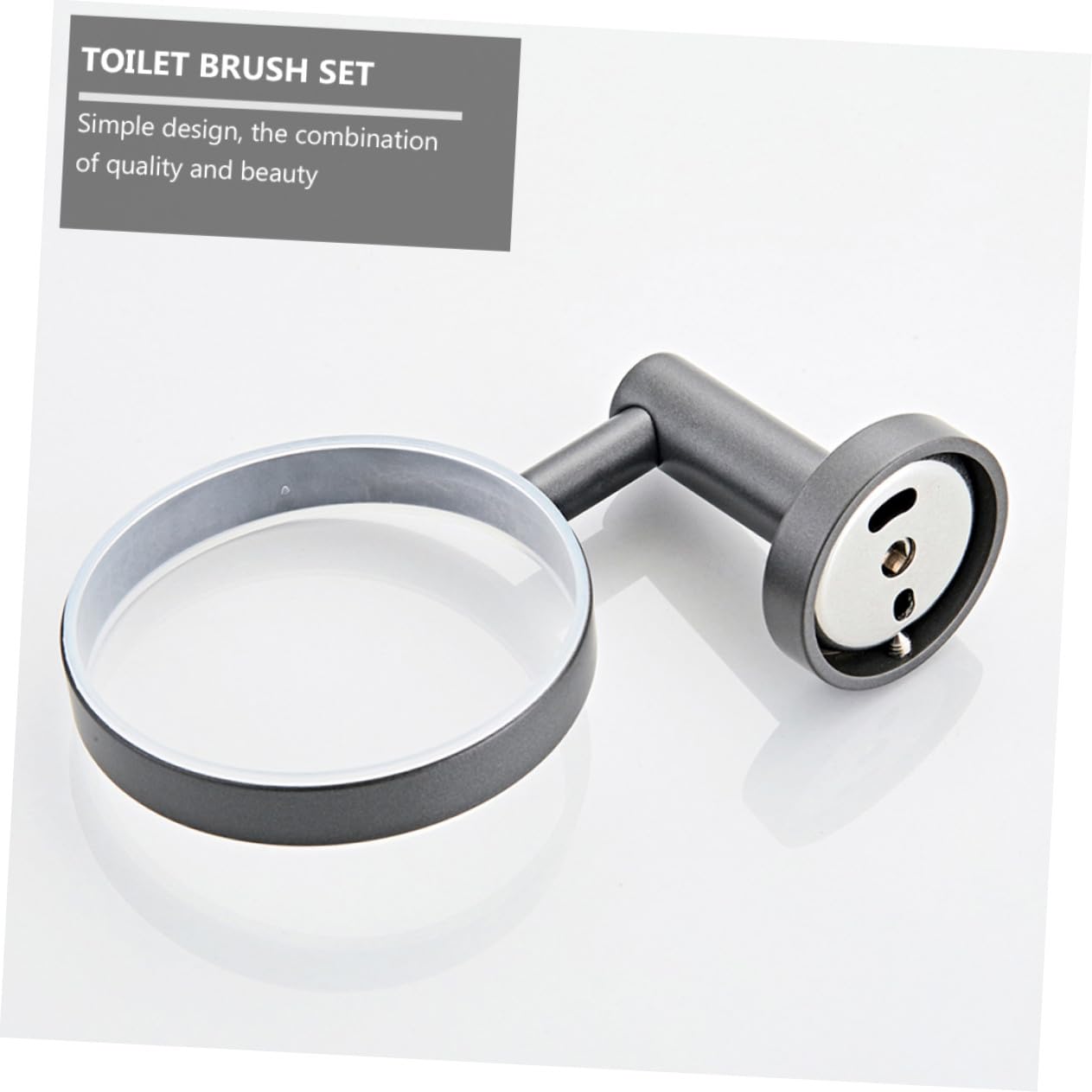 Escobilla de Baño Pared con Mango y Base de Vidrio Esmerilado Soporte Montado Pared para Limpieza Higiénica de Inodoro y Urinario Práctico Juego de Accesorios para Hogar