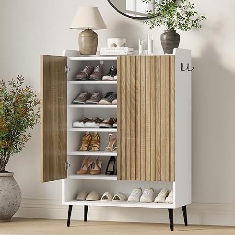 Garvee Large Shoe Cabinet with Doors, 6 Tier Shoe Storage Cabinet with Adjustable Shelves,… — $159.99 (12% off)