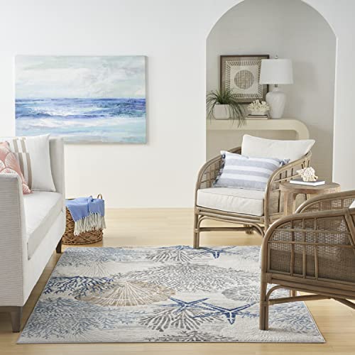 Nourison Home Pompeii Ivory Grey Blue tapete 160x213 cm miniatura 6