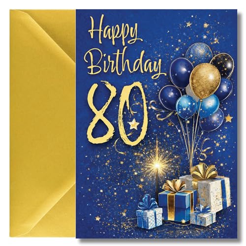 LimaLima 80th Birthday Card For Men Traditional Design Perfect For Dad Brother Uncle Husband & Granddad