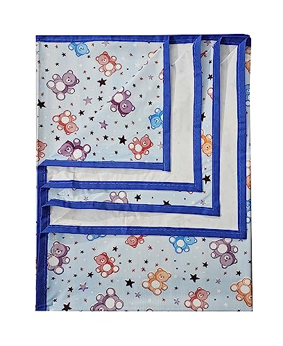 Image of EcoSoft Plastic Sheet,PVC Sheet for Kids,Rubber Sheet for Babies,Bed Wetting Protector(90 x 135 cm) (Blue STARBEAR)