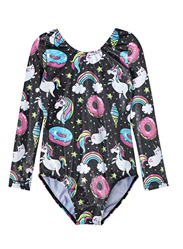 HOZIY Gymnastics Leotards for Girls Unicorn Pink Purple Sparkly Dancewear Activewear Quick Dry