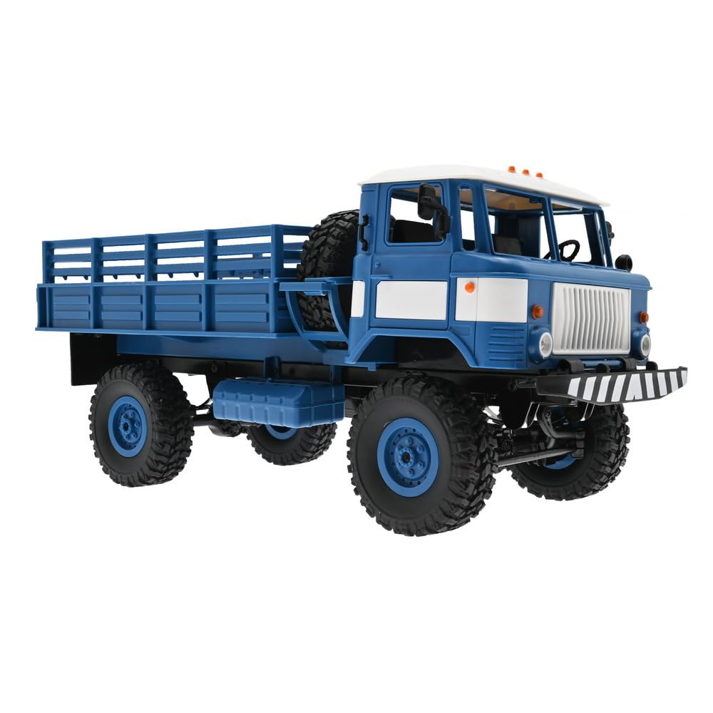 RTR RC Militär Truck 4WD 1:16 WPL 4WD B-24 RTR 2.4Ghz Crawler LKW Ferngesteuerter LKW Ferngesteuertes Auto Geschenk für Erwachsene Kinder Hobby (blau)
