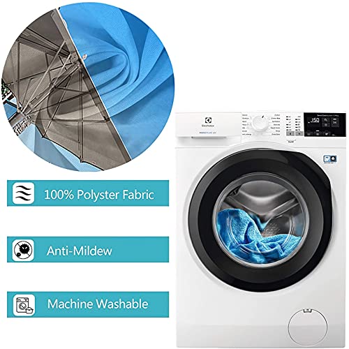 Rideau de douche anti-moisissure KnSam en polyester imperméable bleu 180x200 cm - 6