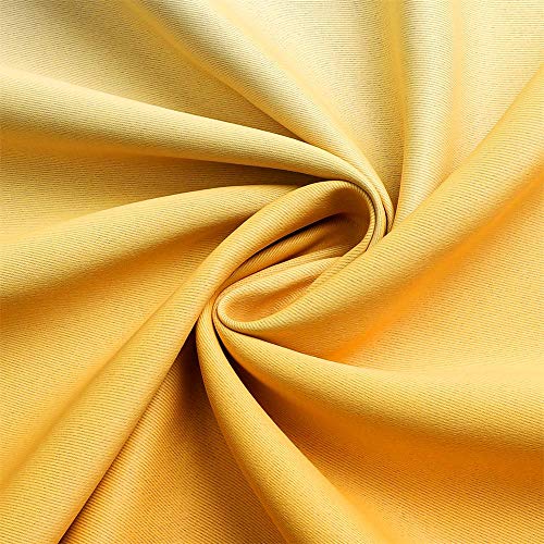 Image of G2000 Blackout Curtains & Drapes for Bedroom Living Room 84 Inches Long Yellow and Greyish White Room Darkening Window Treatments Ombre Thermal Insulated Light Blocking Grommet Backdrop 2 Panels Set