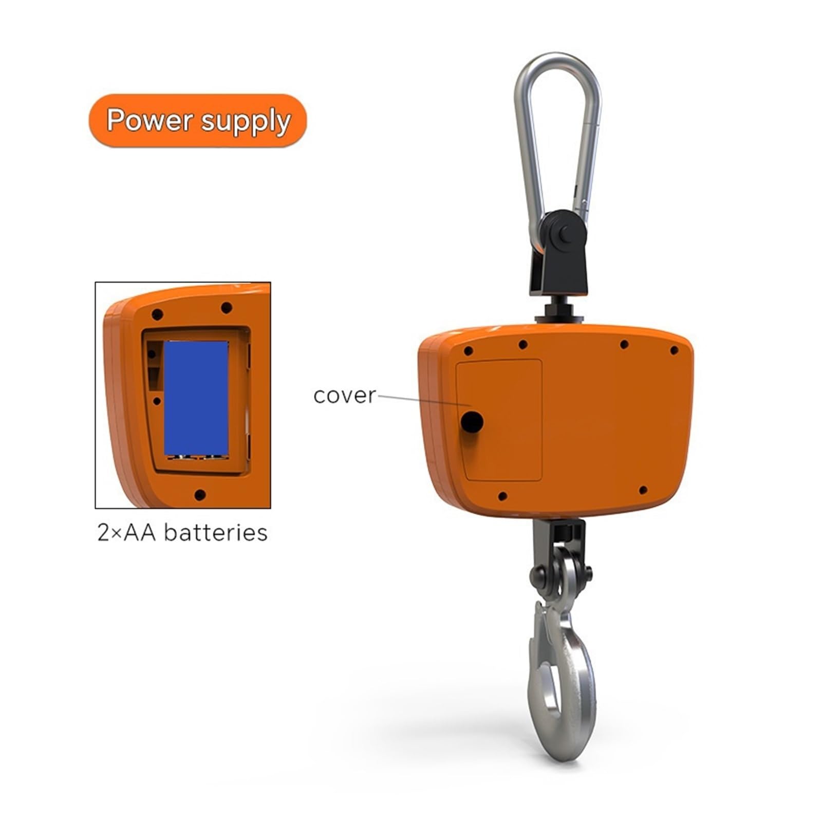 Bilancia Sospesa, Bilancia a gancio per gru industriale digitale portatile da 500 kg con retroilluminazione verde e cicalino forte